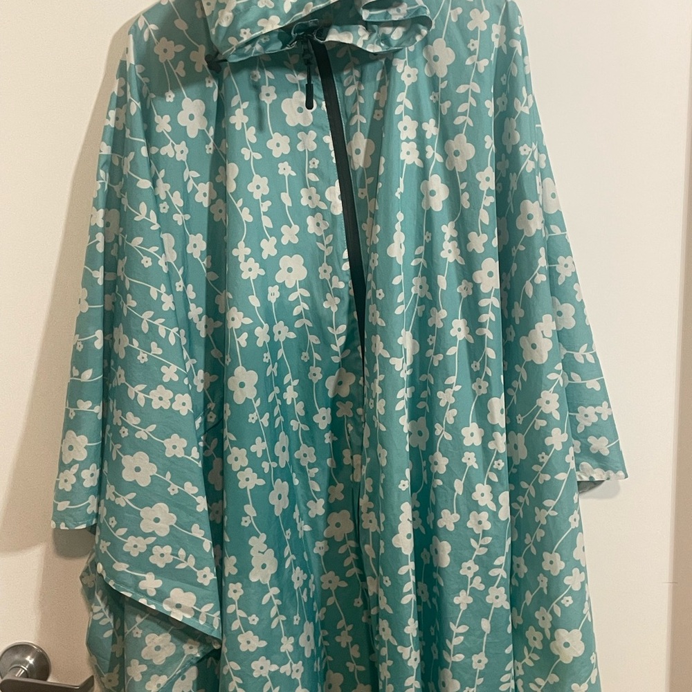 Floral Hooded Poncho